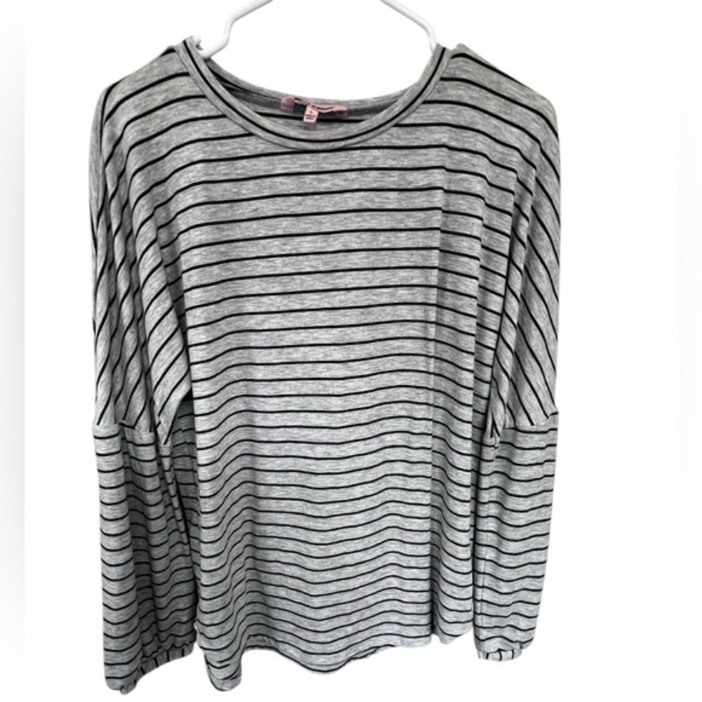 Juicy Couture Gray and Black Striped Top